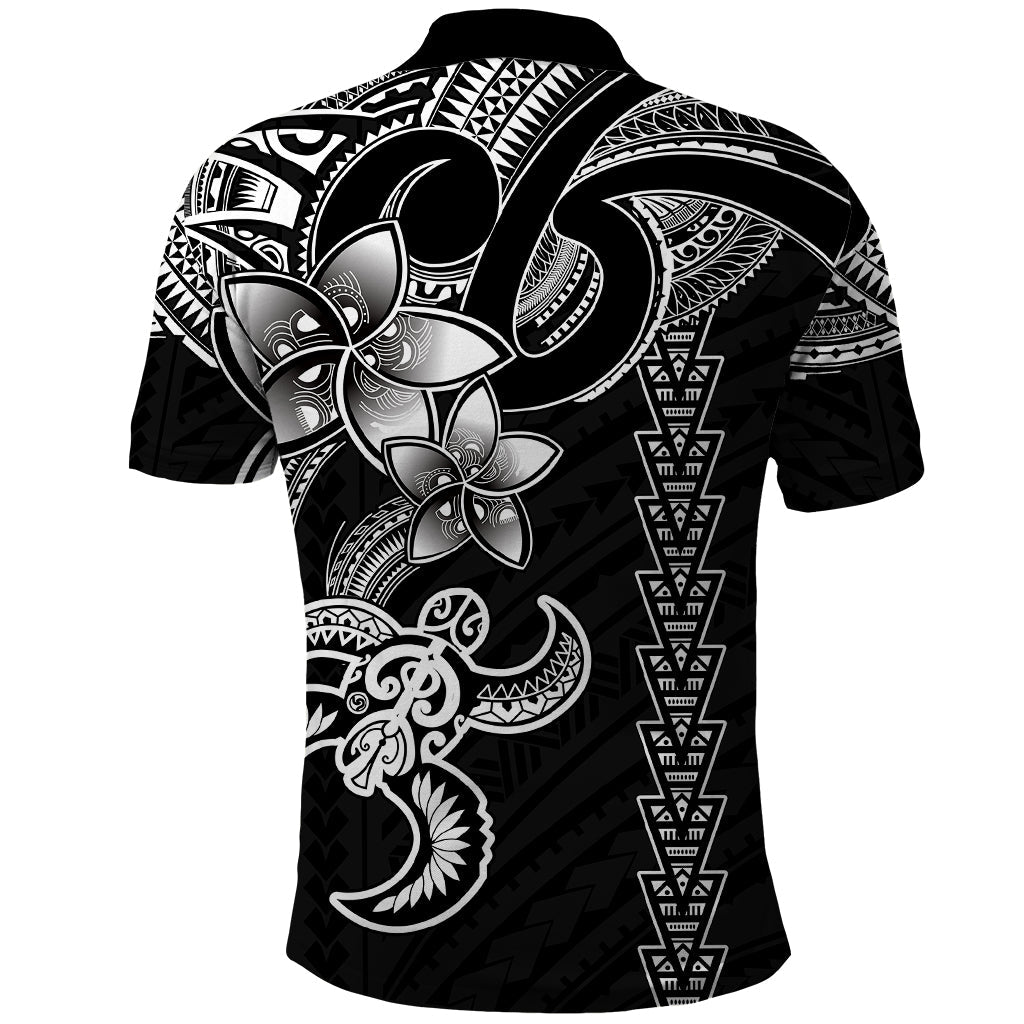 Hawaiian Tribal Polo Shirt Polynesian Kakau Turtle - White LT9