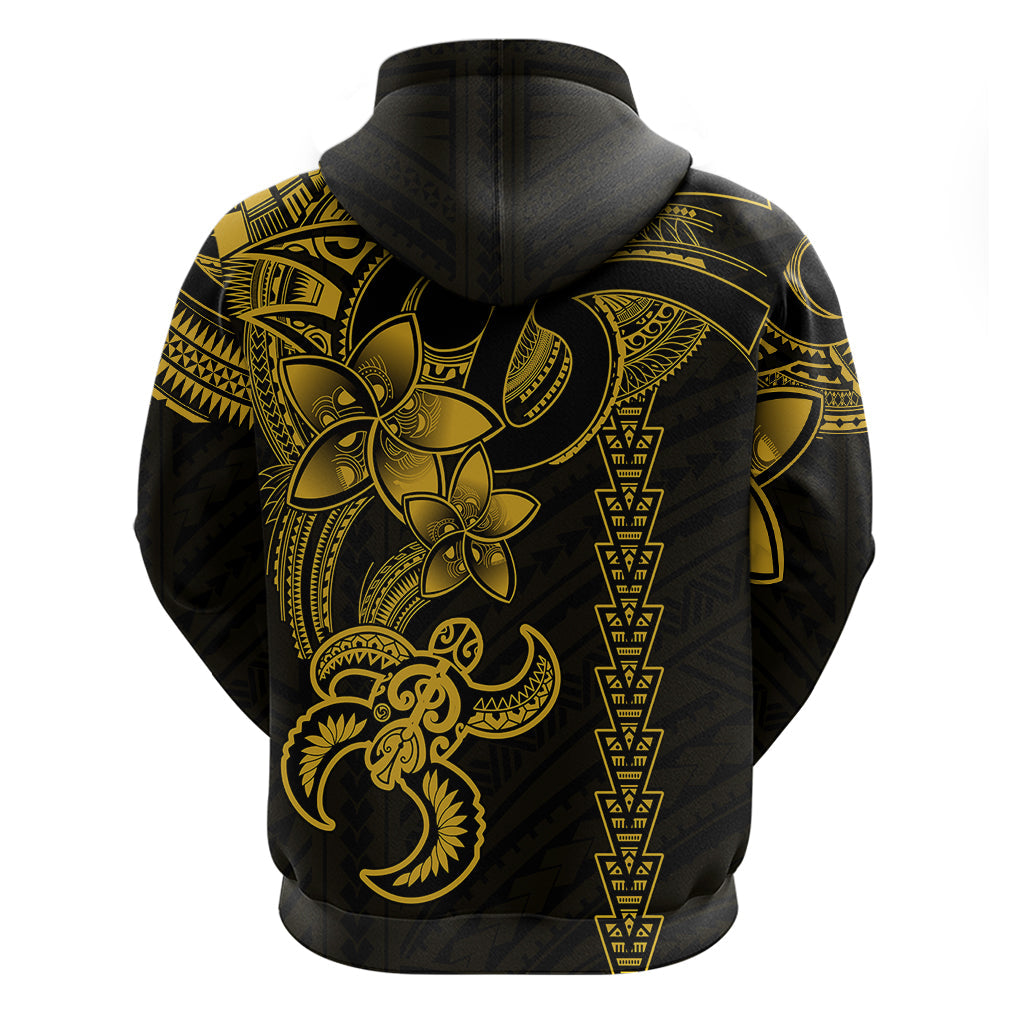 Hawaiian Tribal Hoodie Polynesian Kakau Turtle - Yellow LT9