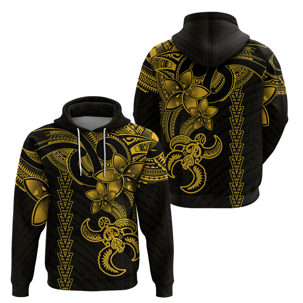 Hawaiian Tribal Hoodie Polynesian Kakau Turtle - Yellow LT9