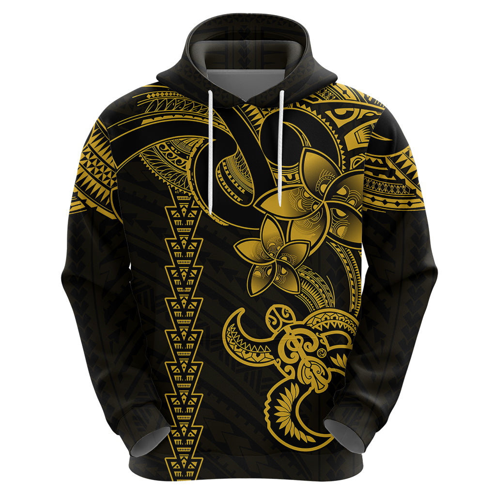 Hawaiian Tribal Hoodie Polynesian Kakau Turtle - Yellow LT9