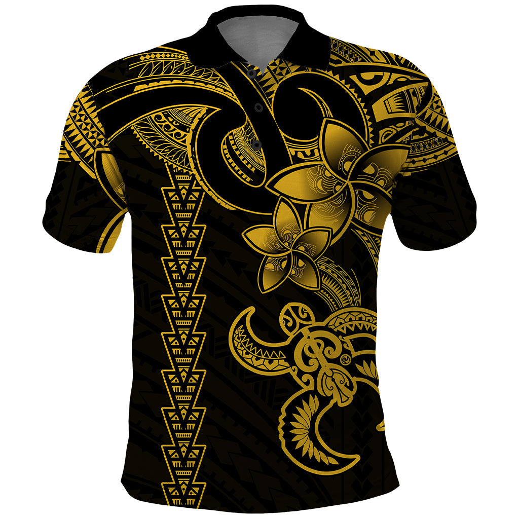 Hawaiian Tribal Polo Shirt Polynesian Kakau Turtle - Yellow LT9