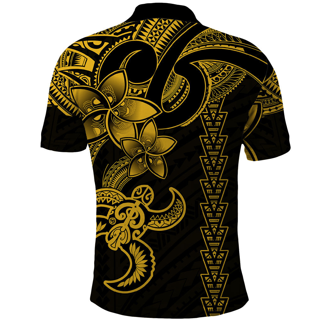 Hawaiian Tribal Polo Shirt Polynesian Kakau Turtle - Yellow LT9