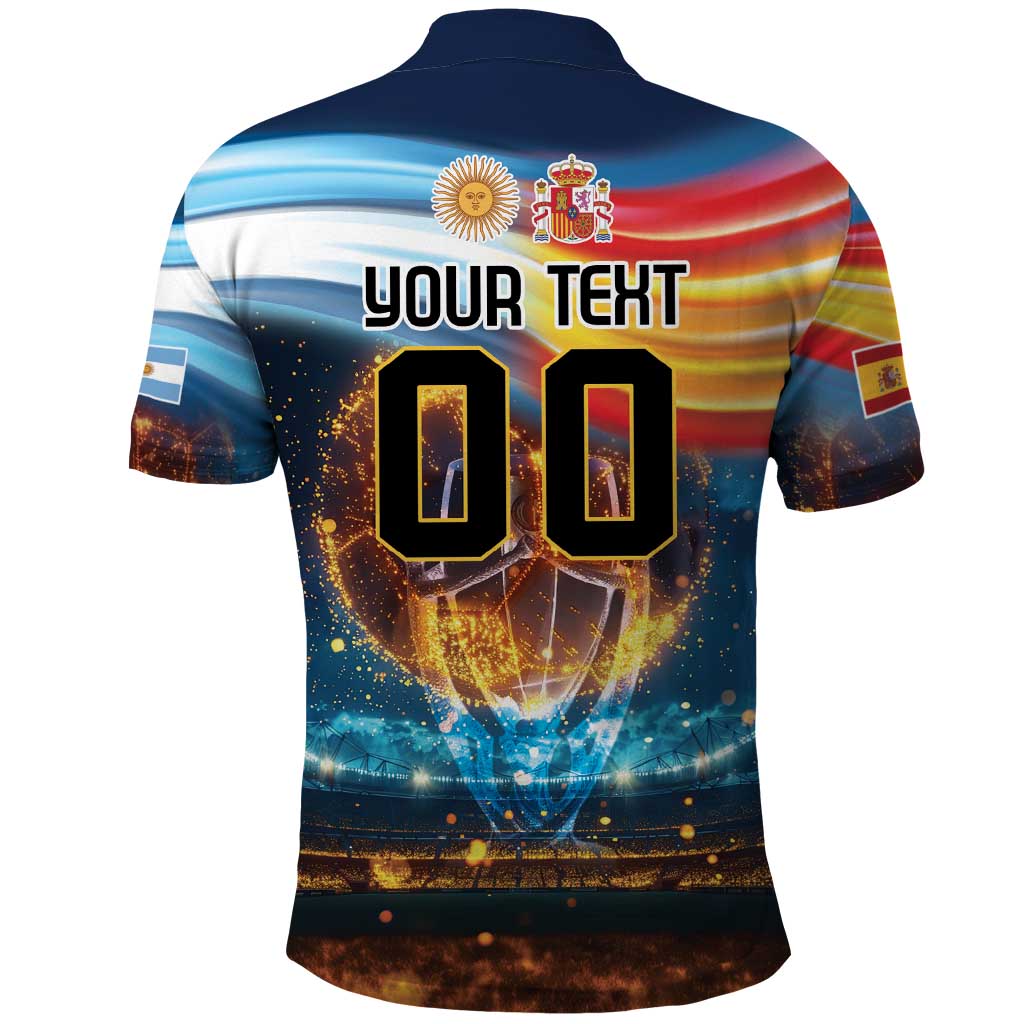 Custom Spain and Argentina Football Polo Shirt Finalissima Make History Together LT9