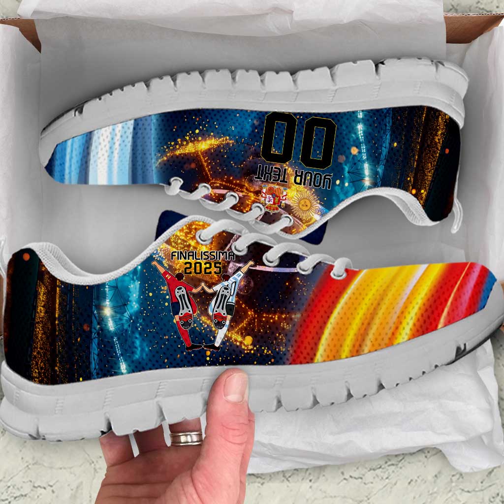 Custom Spain and Argentina Football Sneakers Finalissima Make History Together LT9