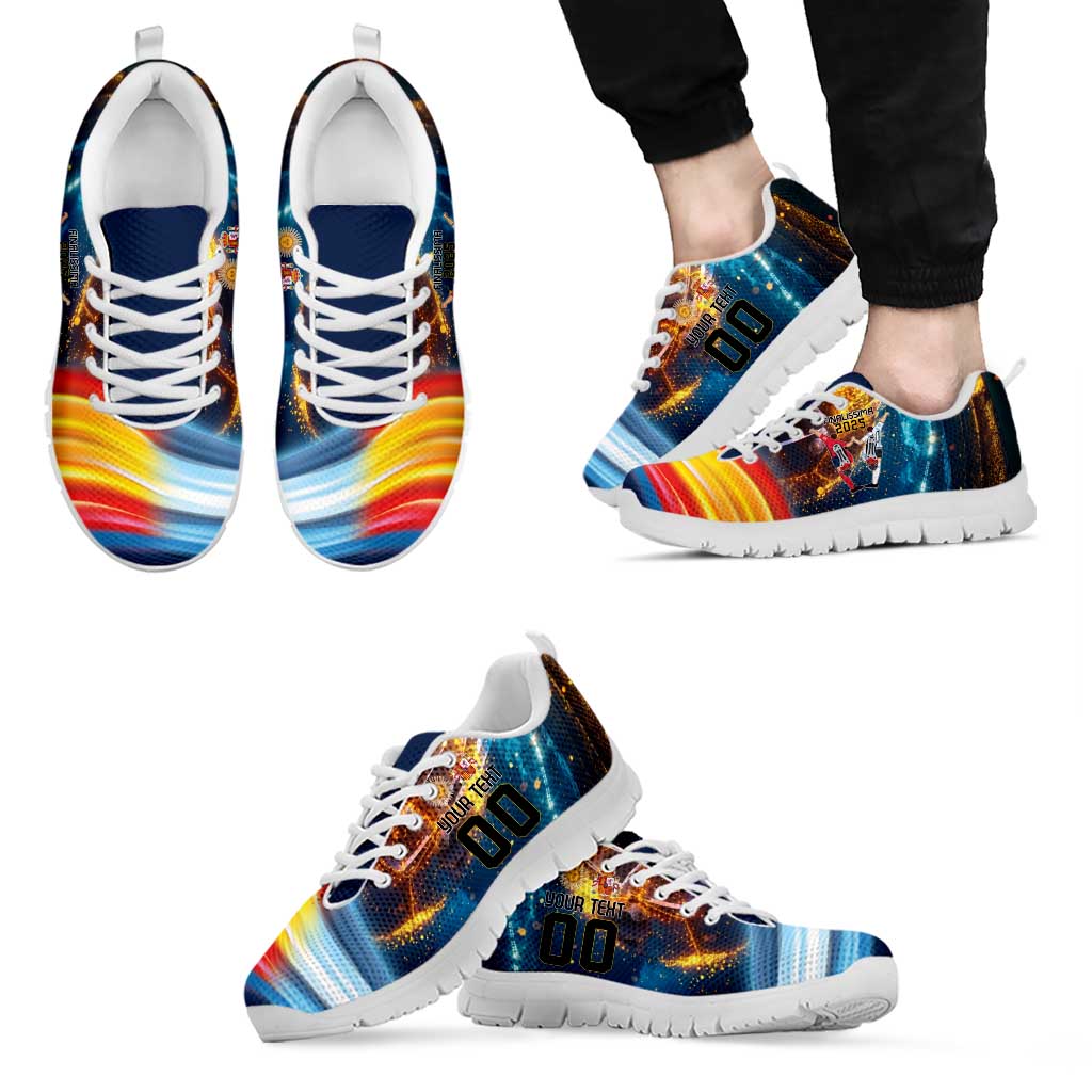 Custom Spain and Argentina Football Sneakers Finalissima Make History Together LT9