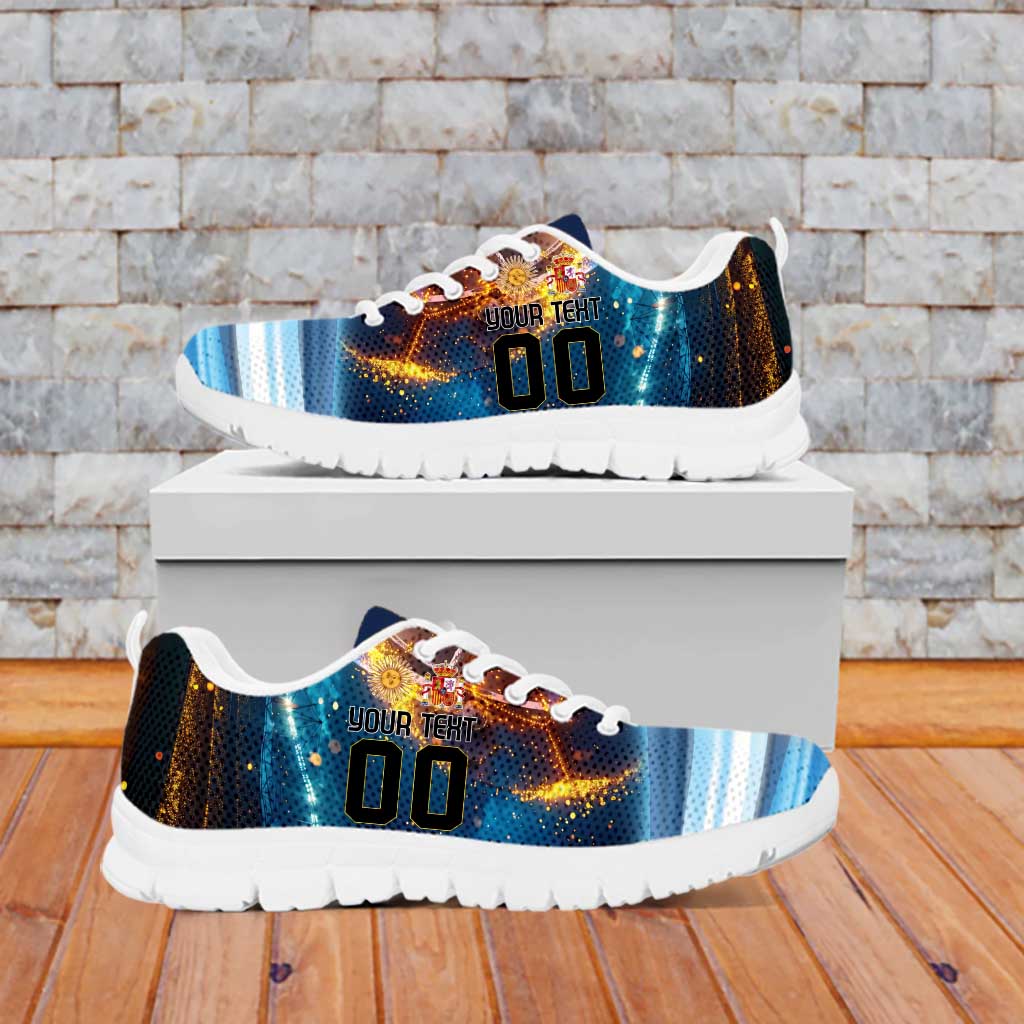 Custom Spain and Argentina Football Sneakers Finalissima Make History Together LT9
