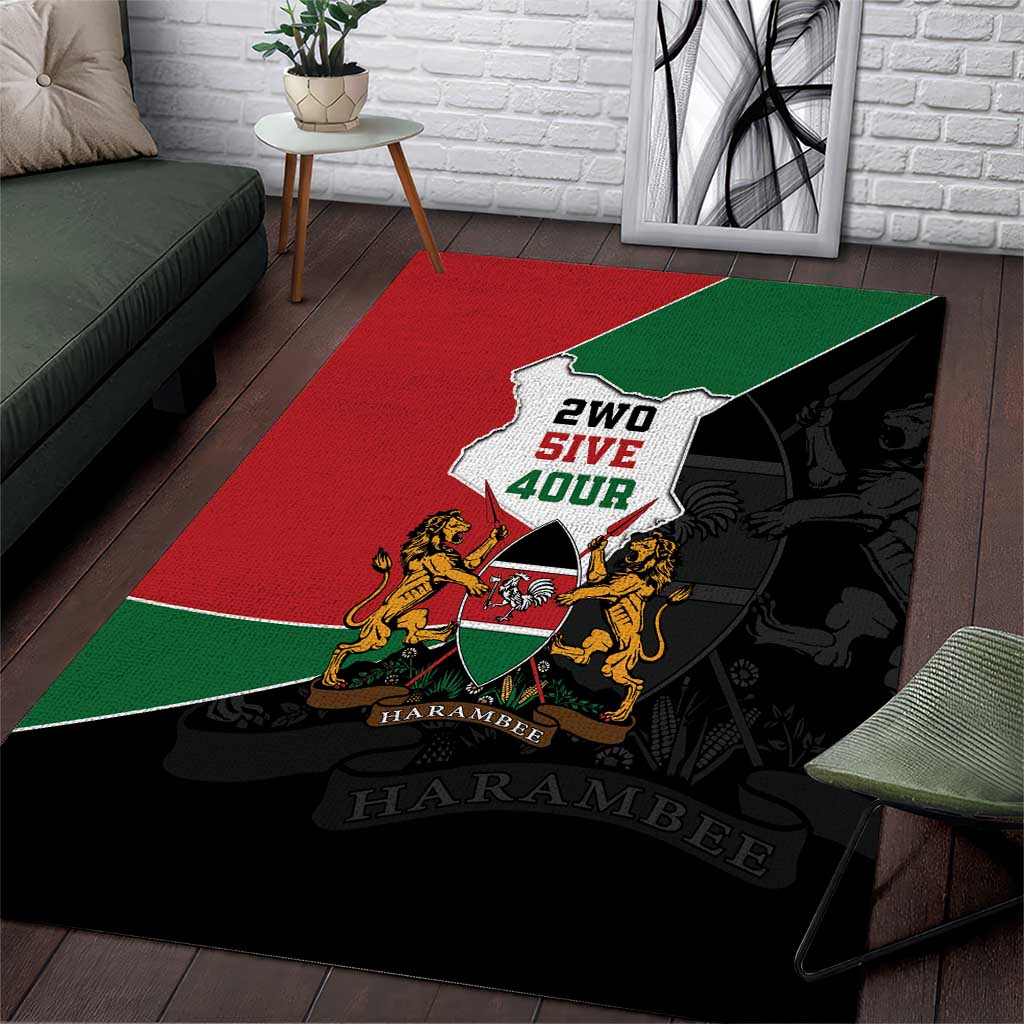 Kenya 254 Area Rug Kenyan Flag Map Double Lion Shield LT9