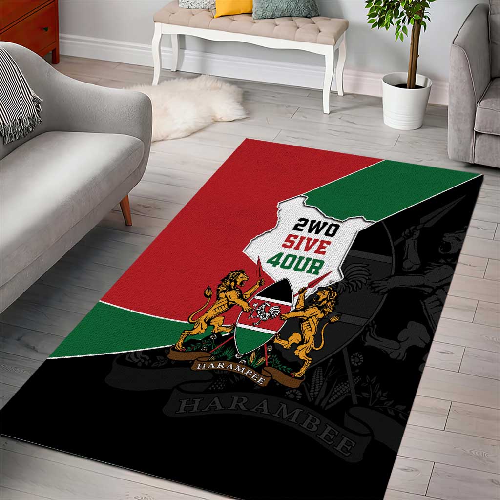 Kenya 254 Area Rug Kenyan Flag Map Double Lion Shield LT9