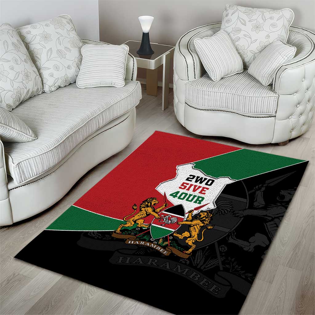 Kenya 254 Area Rug Kenyan Flag Map Double Lion Shield LT9