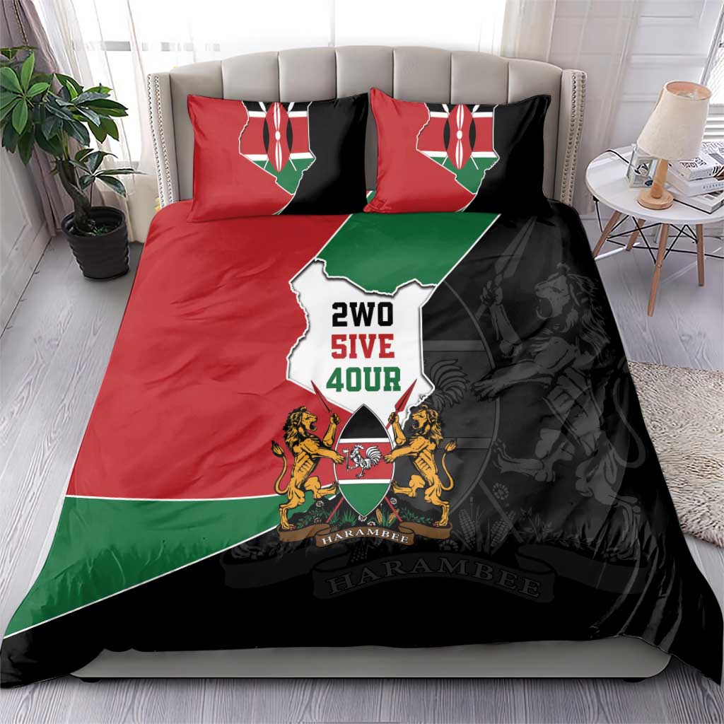 Kenya 254 Bedding Set Kenyan Flag Map Double Lion Shield LT9