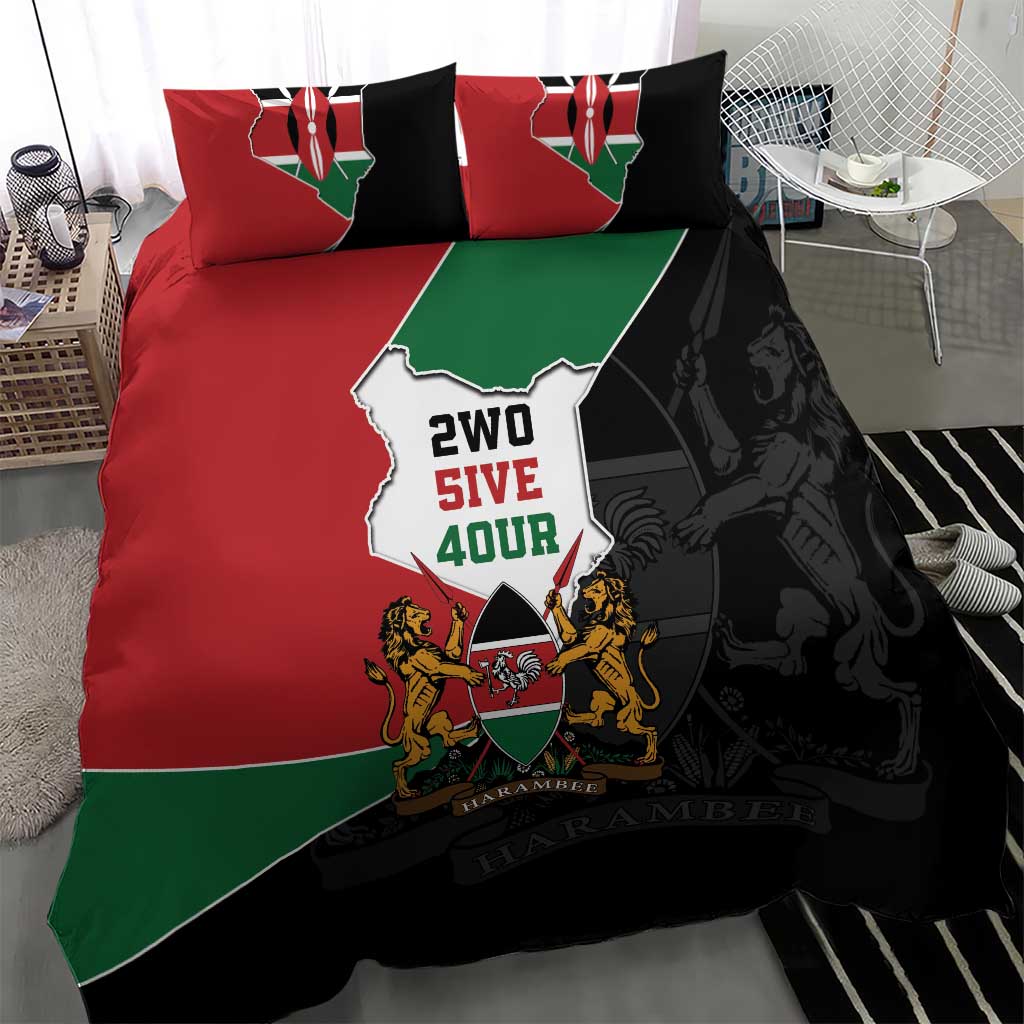 Kenya 254 Bedding Set Kenyan Flag Map Double Lion Shield LT9