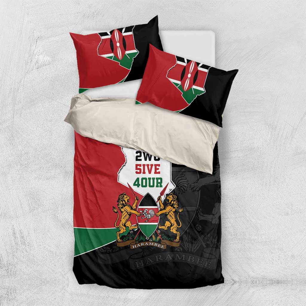 Kenya 254 Bedding Set Kenyan Flag Map Double Lion Shield LT9