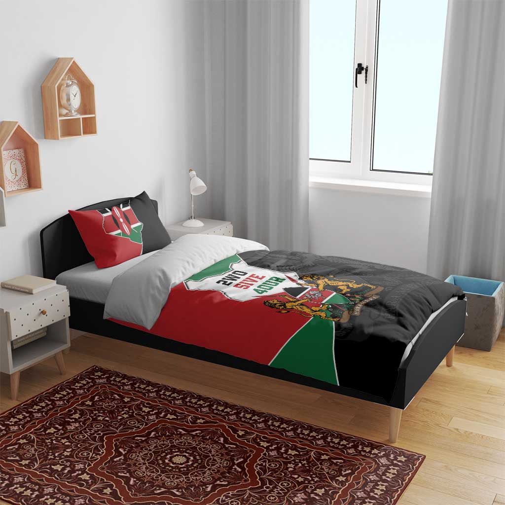 Kenya 254 Bedding Set Kenyan Flag Map Double Lion Shield LT9