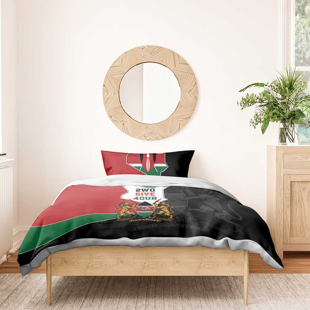 Kenya 254 Bedding Set Kenyan Flag Map Double Lion Shield LT9
