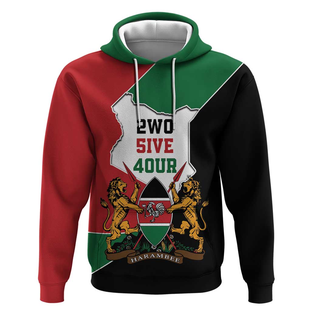 Kenya 254 Hoodie Kenyan Flag Map Double Lion Shield LT9
