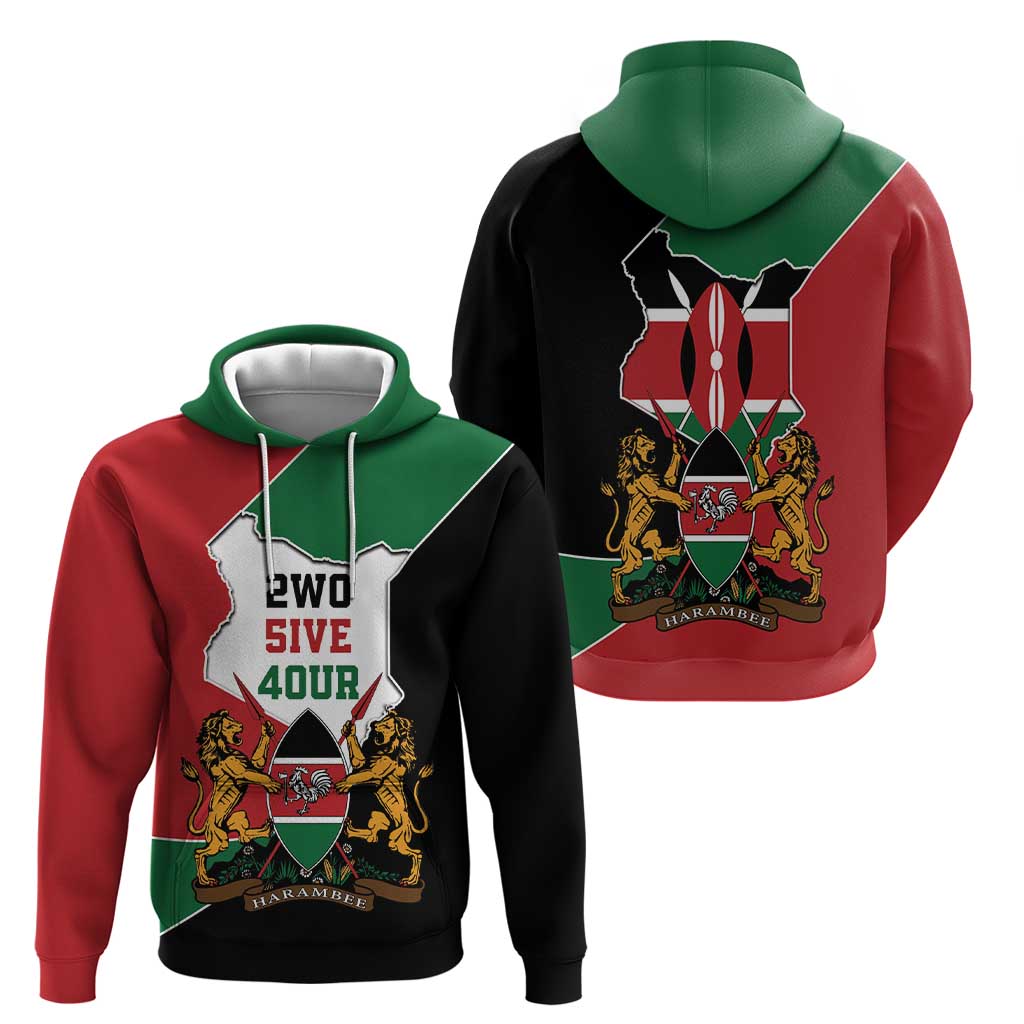Kenya 254 Hoodie Kenyan Flag Map Double Lion Shield LT9