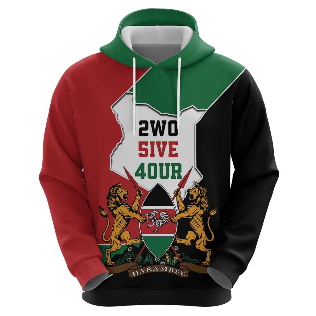 Kenya 254 Hoodie Kenyan Flag Map Double Lion Shield LT9