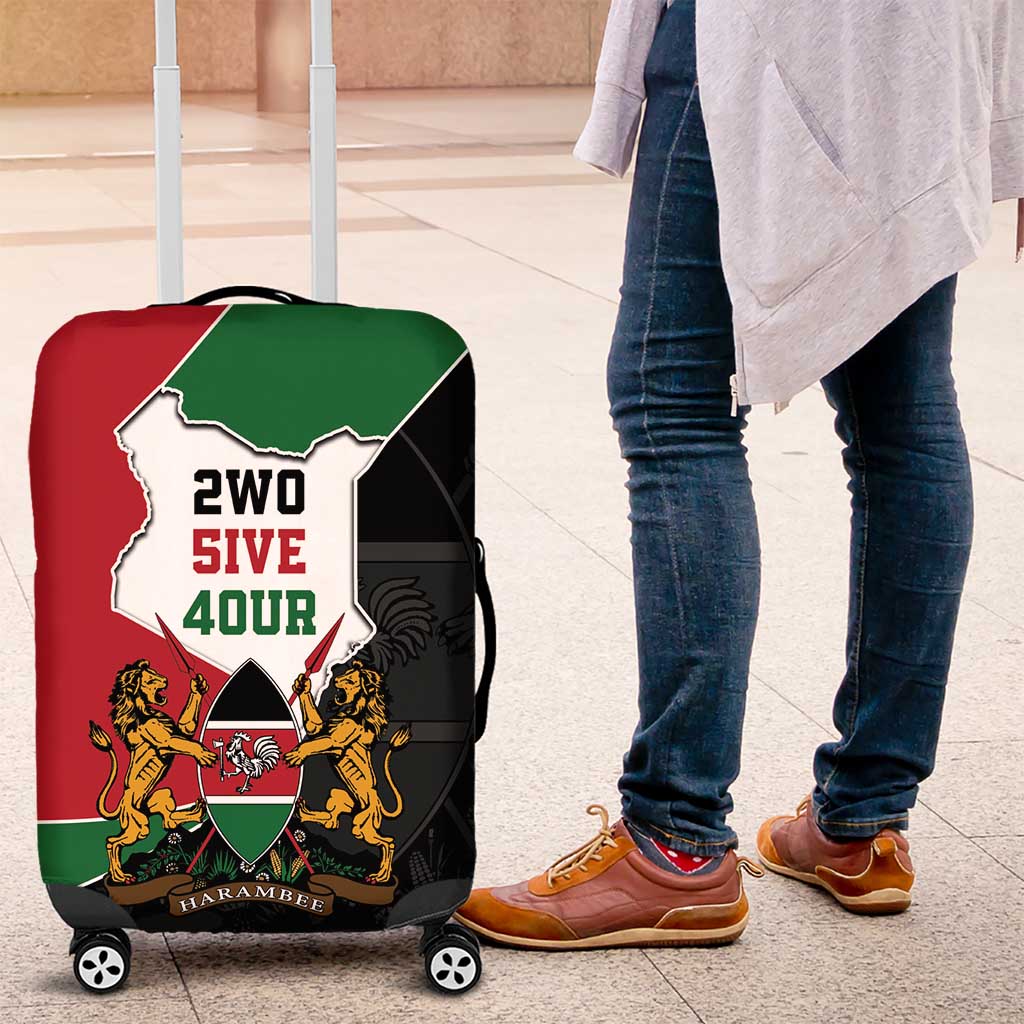 Kenya 254 Luggage Cover Kenyan Flag Map Double Lion Shield LT9