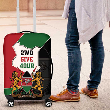 Kenya 254 Luggage Cover Kenyan Flag Map Double Lion Shield LT9