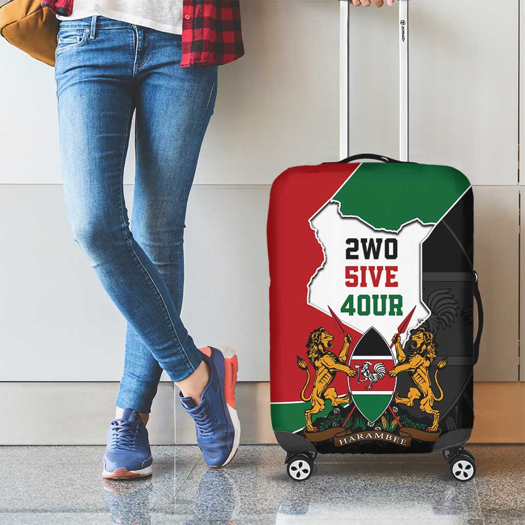 Kenya 254 Luggage Cover Kenyan Flag Map Double Lion Shield LT9
