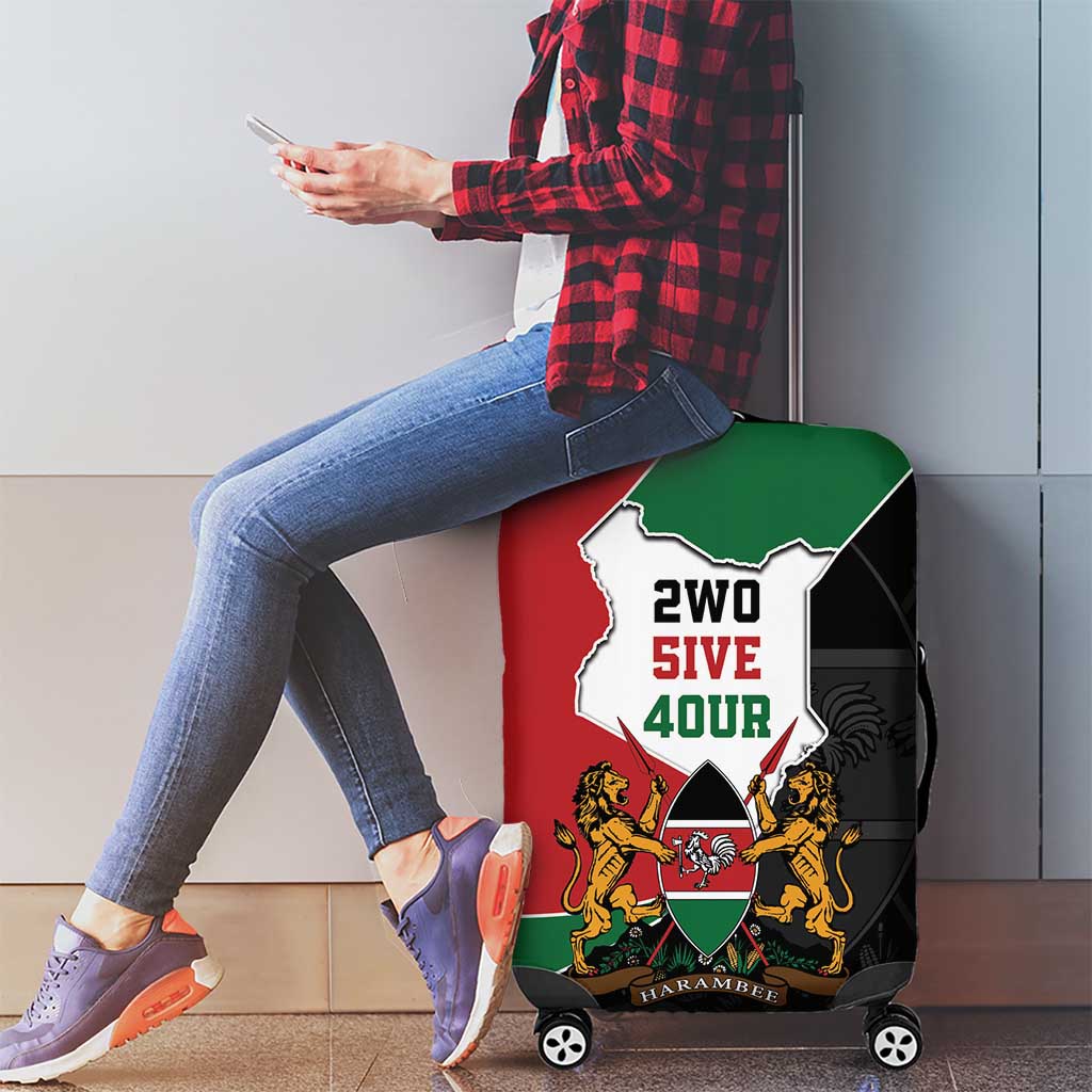Kenya 254 Luggage Cover Kenyan Flag Map Double Lion Shield LT9