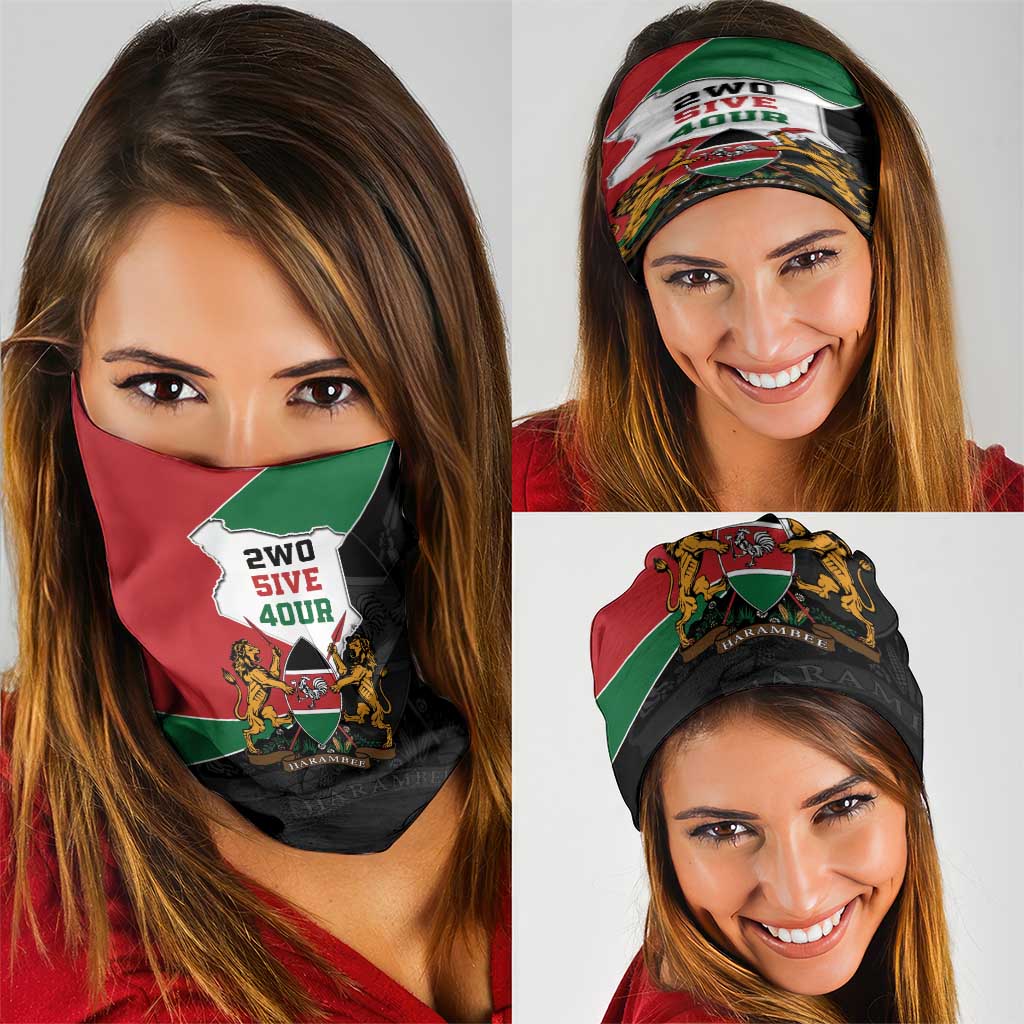 Kenya 254 Neck Gaiter Kenyan Flag Map Double Lion Shield LT9