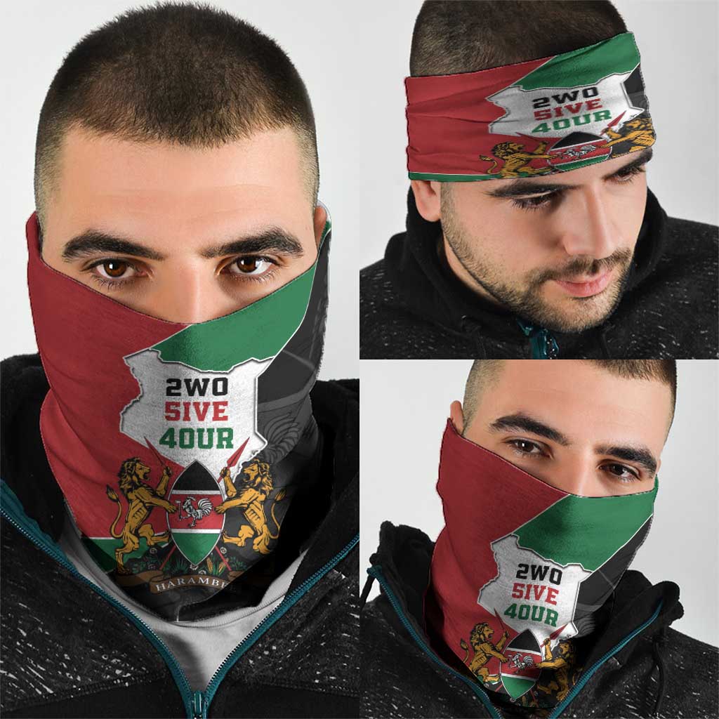 Kenya 254 Neck Gaiter Kenyan Flag Map Double Lion Shield LT9
