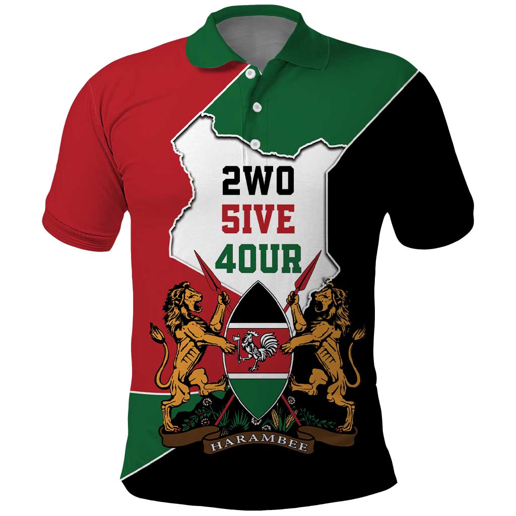 Kenya 254 Polo Shirt Kenyan Flag Map Double Lion Shield LT9