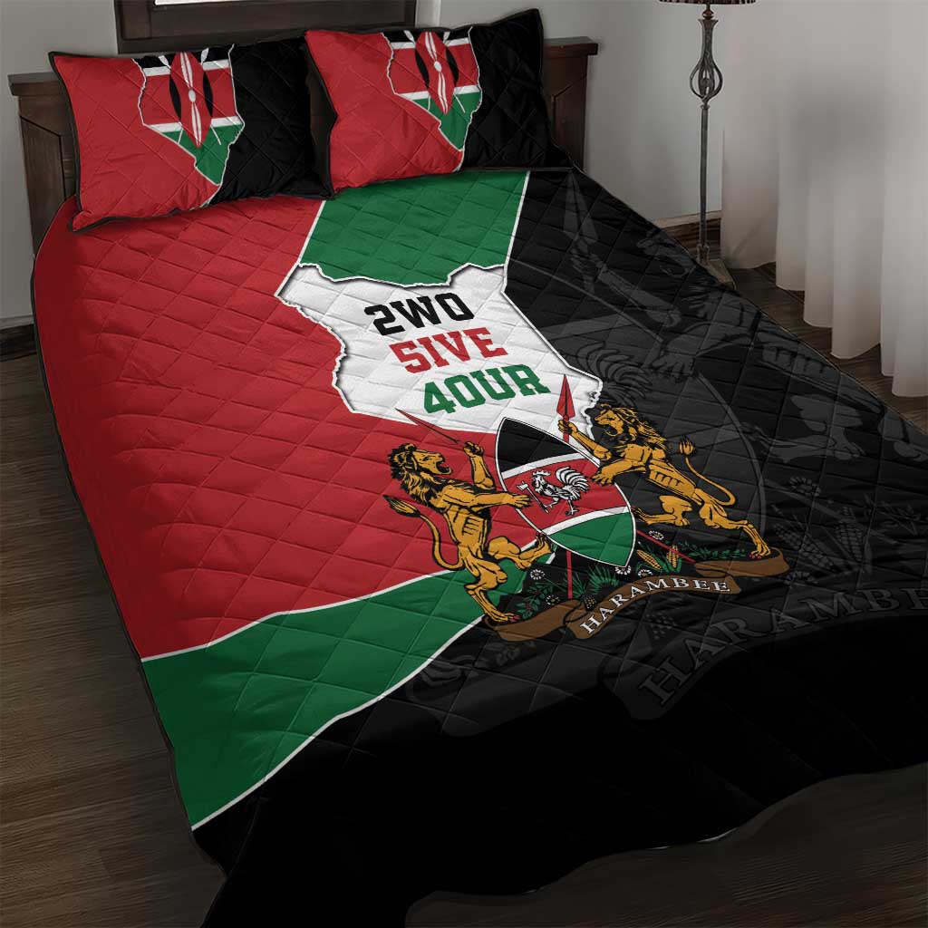 Kenya 254 Quilt Bed Set Kenyan Flag Map Double Lion Shield LT9