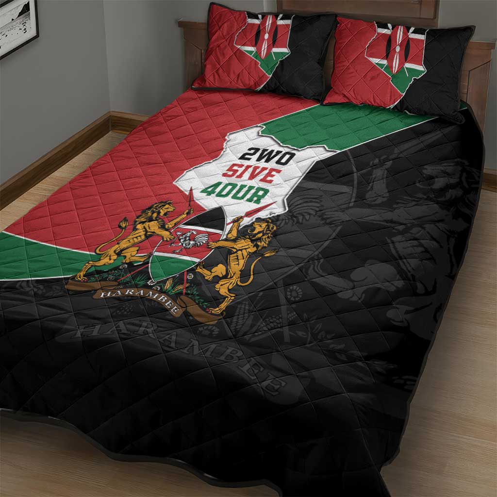 Kenya 254 Quilt Bed Set Kenyan Flag Map Double Lion Shield LT9