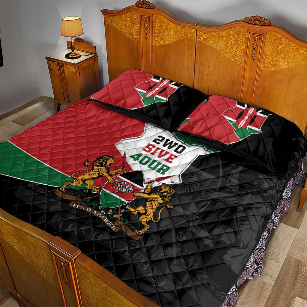 Kenya 254 Quilt Bed Set Kenyan Flag Map Double Lion Shield LT9