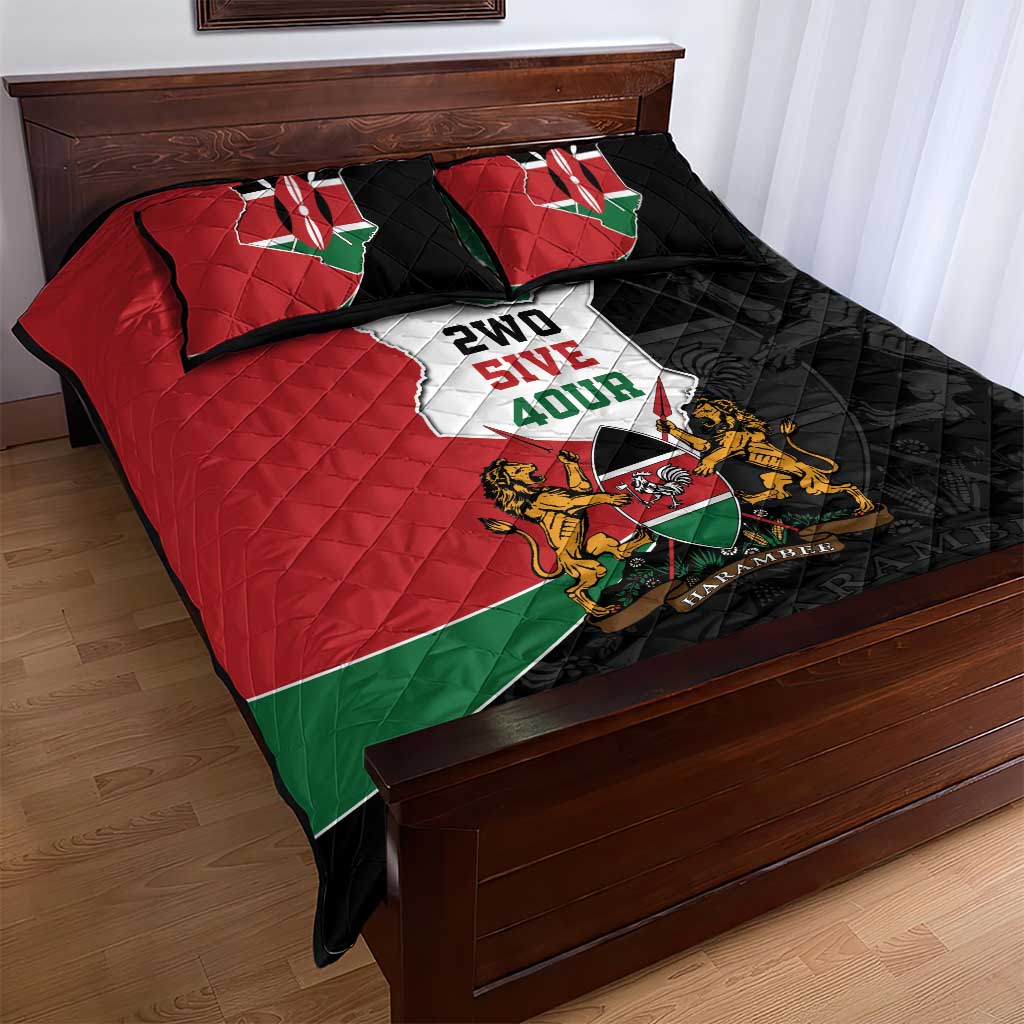 Kenya 254 Quilt Bed Set Kenyan Flag Map Double Lion Shield LT9