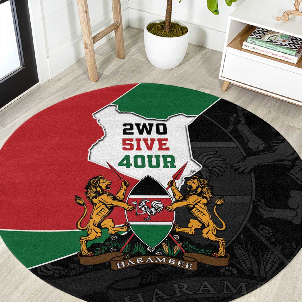 Kenya 254 Round Carpet Kenyan Flag Map Double Lion Shield LT9
