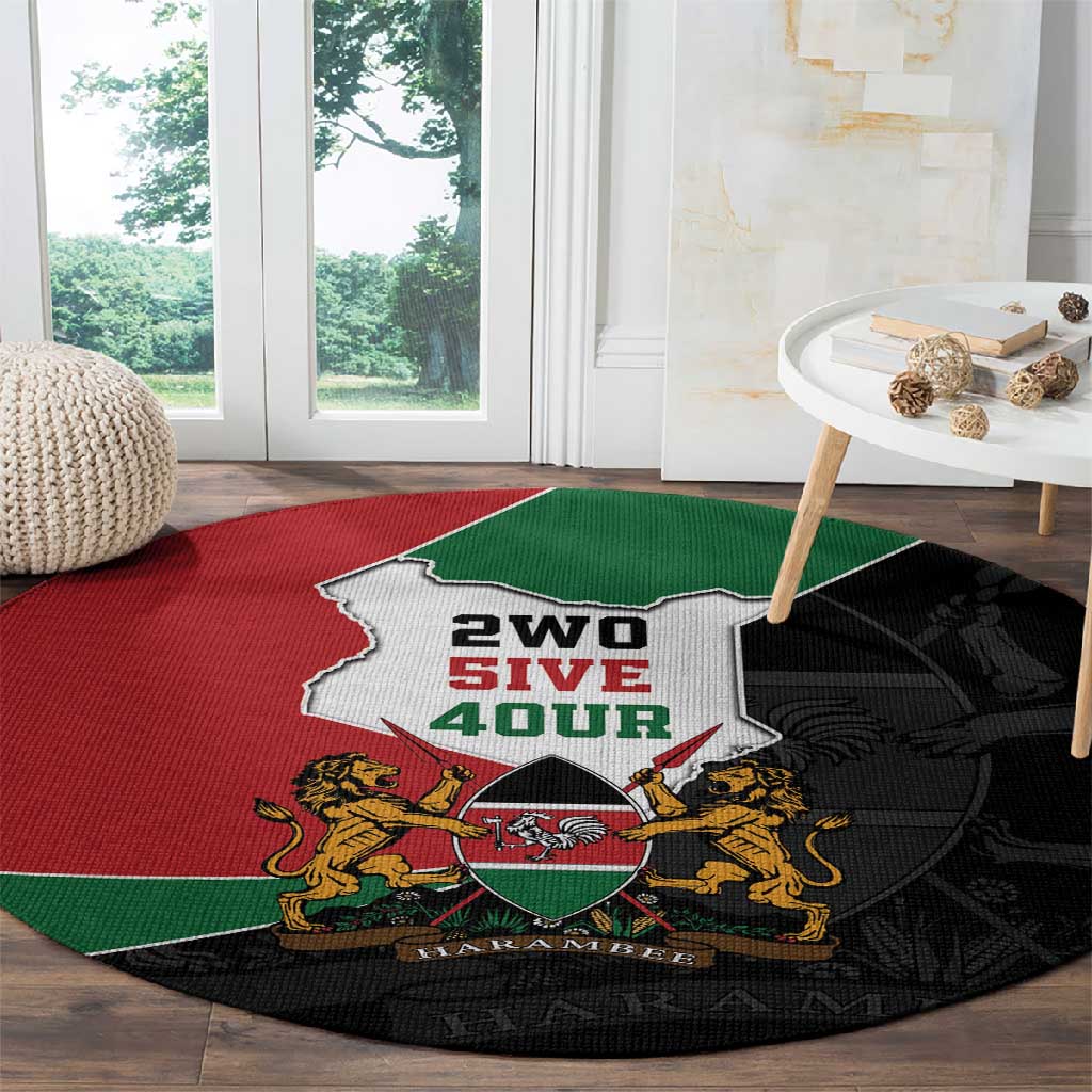 Kenya 254 Round Carpet Kenyan Flag Map Double Lion Shield LT9