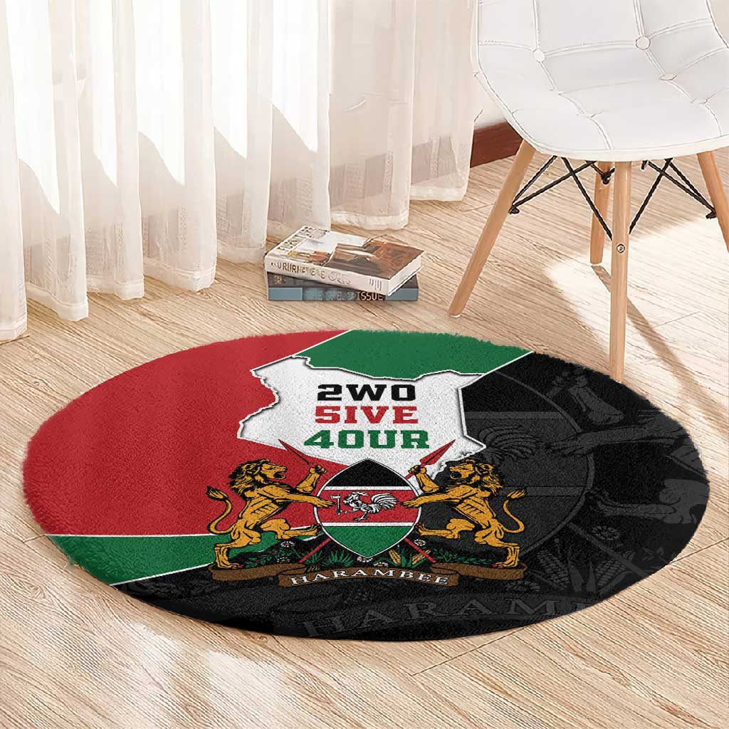 Kenya 254 Round Carpet Kenyan Flag Map Double Lion Shield LT9
