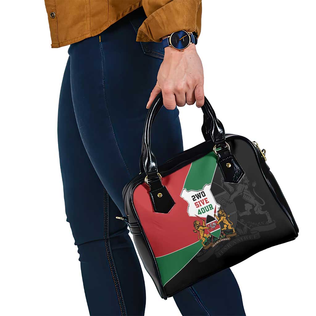 Kenya 254 Shoulder Handbag Kenyan Flag Map Double Lion Shield LT9