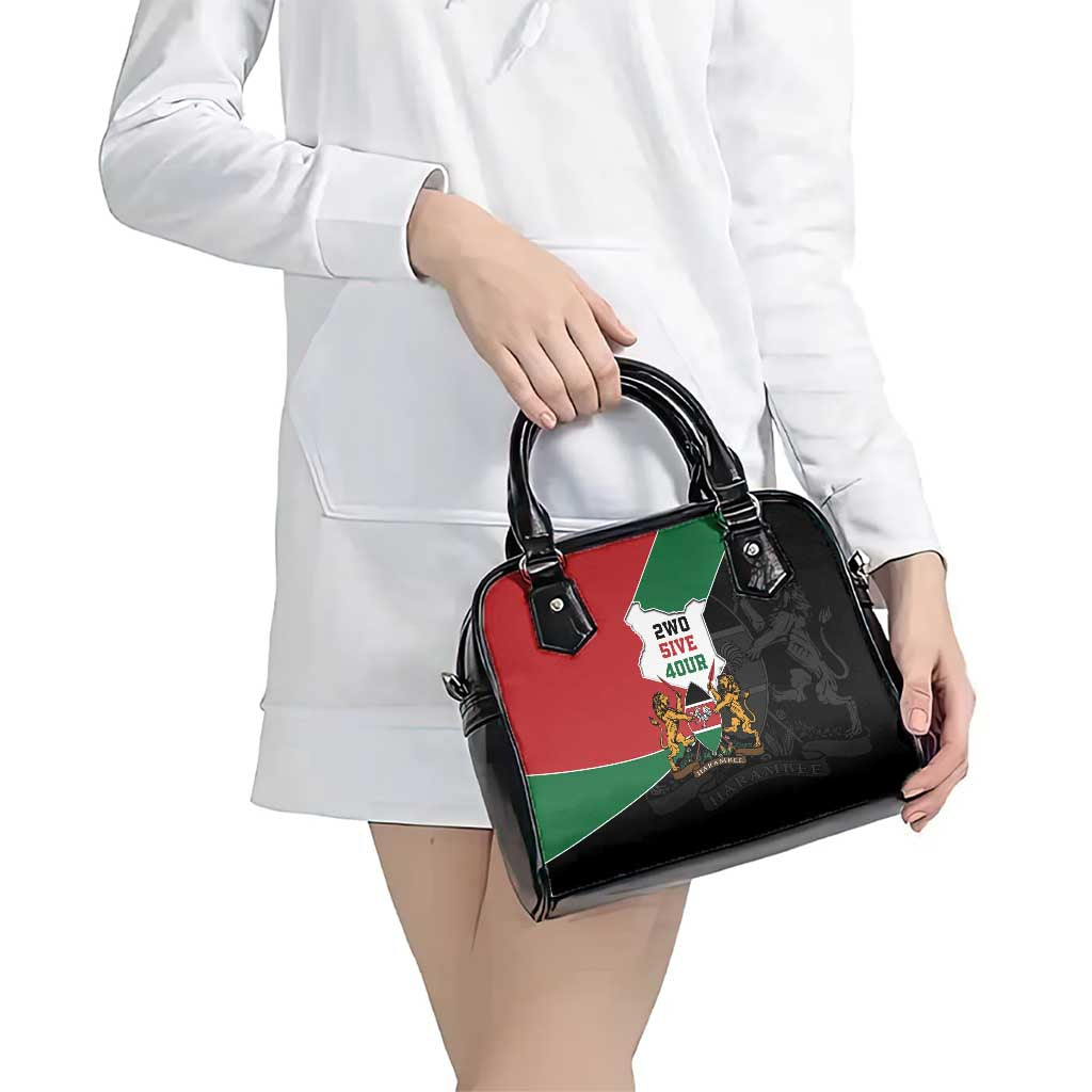 Kenya 254 Shoulder Handbag Kenyan Flag Map Double Lion Shield LT9