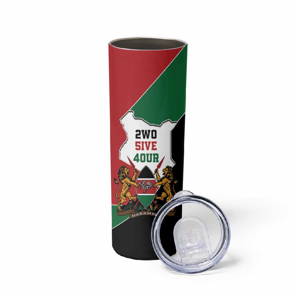 Kenya 254 Skinny Tumbler Kenyan Flag Map Double Lion Shield LT9