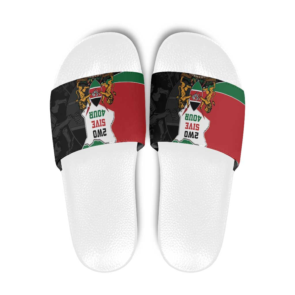 Kenya 254 Slide Sandals Kenyan Flag Map Double Lion Shield LT9