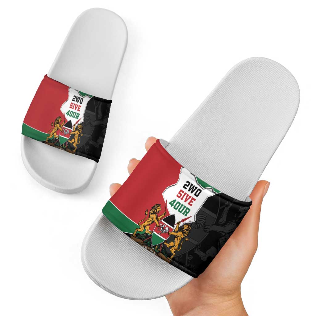 Kenya 254 Slide Sandals Kenyan Flag Map Double Lion Shield LT9