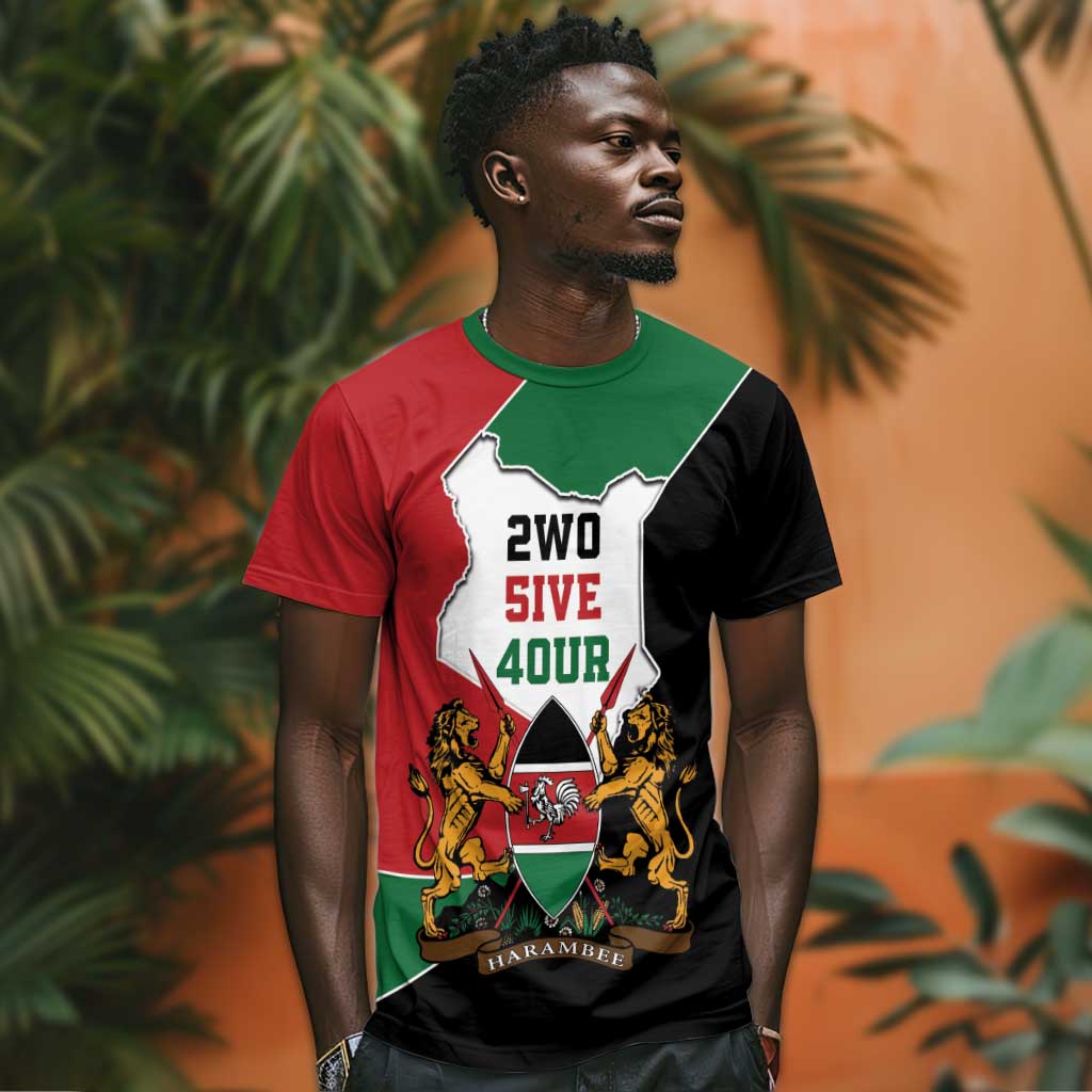 Kenya 254 T shirt Kenyan Flag Map Double Lion Shield LT9