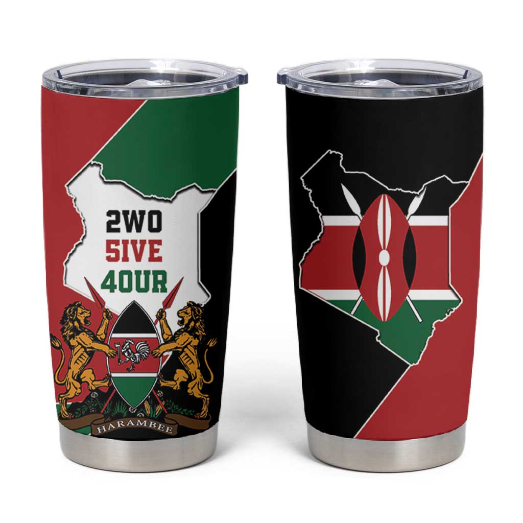 Kenya 254 Tumbler Cup Kenyan Flag Map Double Lion Shield LT9