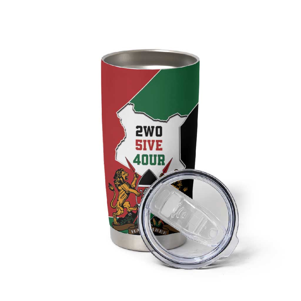 Kenya 254 Tumbler Cup Kenyan Flag Map Double Lion Shield LT9