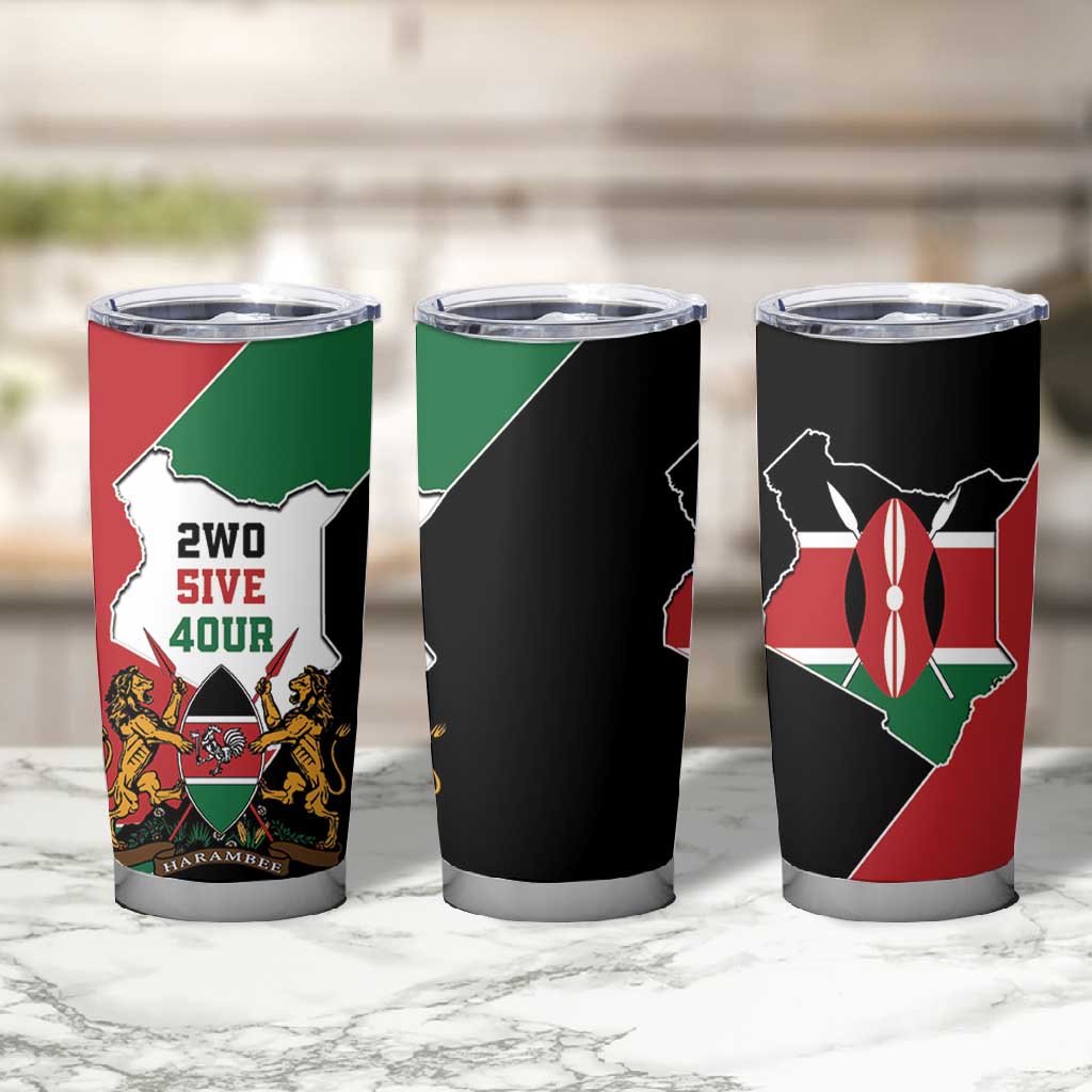 Kenya 254 Tumbler Cup Kenyan Flag Map Double Lion Shield LT9