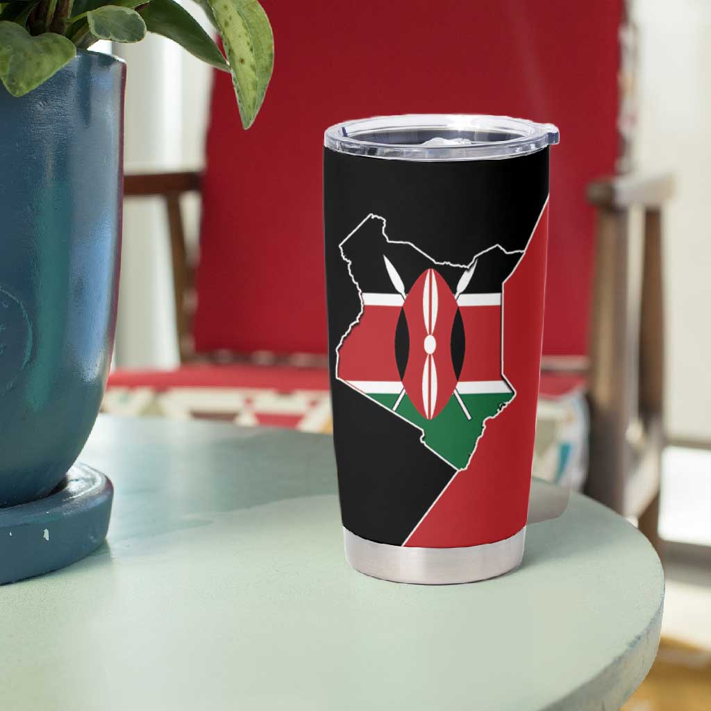 Kenya 254 Tumbler Cup Kenyan Flag Map Double Lion Shield LT9