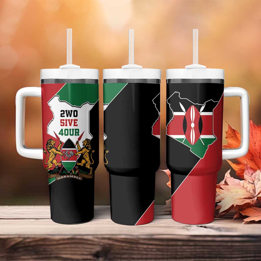 Kenya 254 Tumbler With Handle Kenyan Flag Map Double Lion Shield LT9