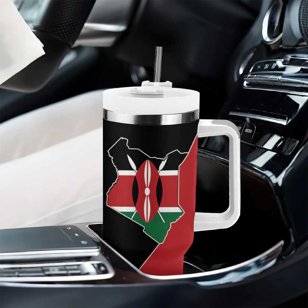 Kenya 254 Tumbler With Handle Kenyan Flag Map Double Lion Shield LT9
