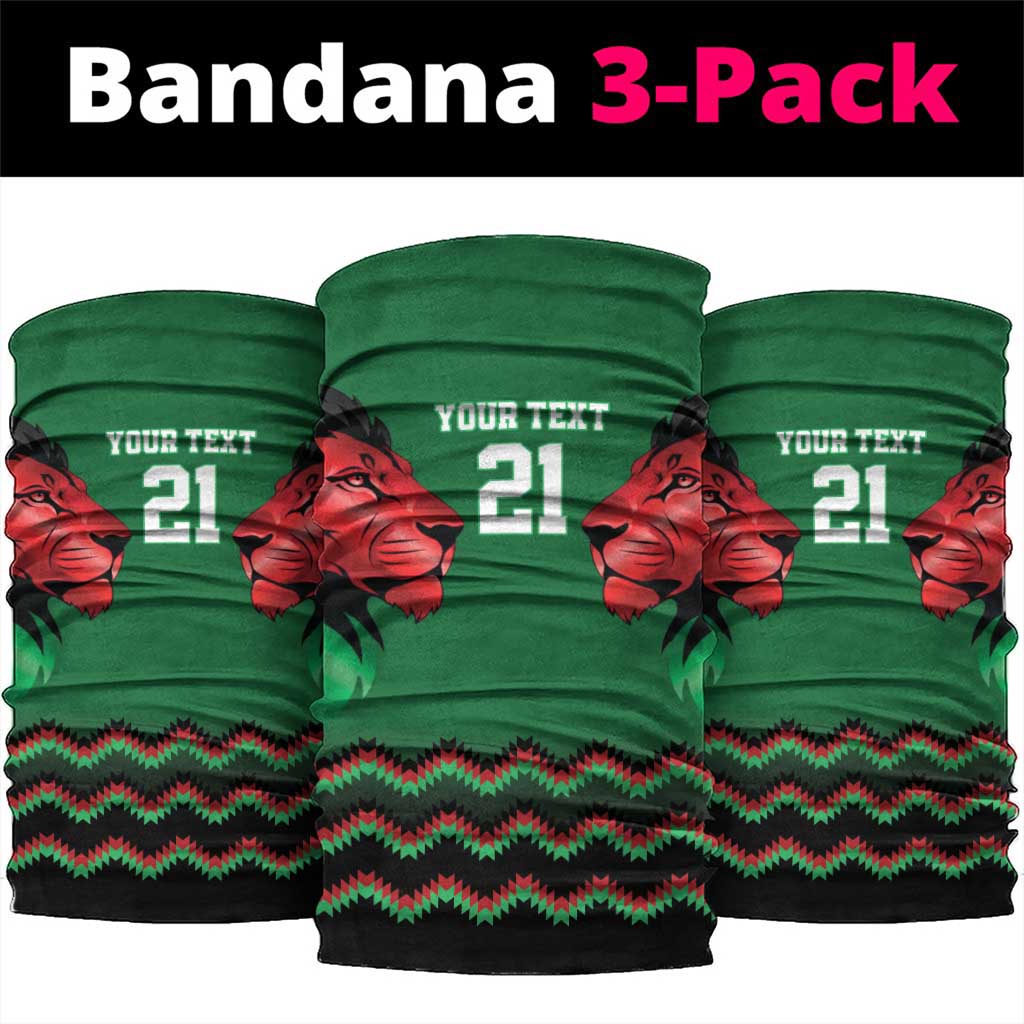 Kenya Cricket Custom Neck Gaiter Green Lion Head with Kenyan Pattern LT9