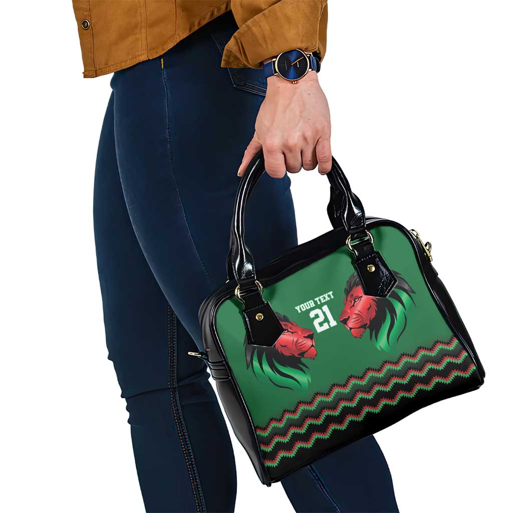 Kenya Cricket Custom Shoulder Handbag Green Lion Head with Kenyan Pattern LT9