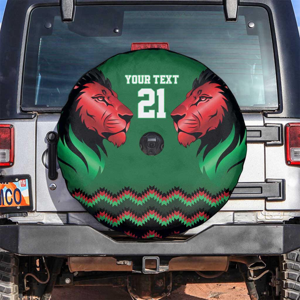 Kenya Cricket Custom Spare Tire Cover Green Lion Head with Kenyan Pattern LT9